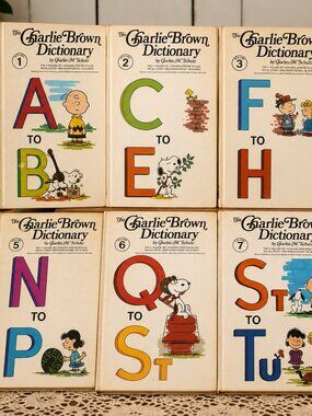 Vintage Charlie Brown Dictionary Complete 8 Vol Set 1st Edition Charles Schulz